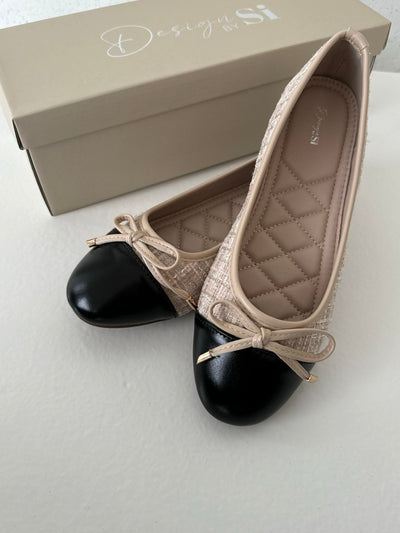 Cetinje ballet flats med bow - Beige