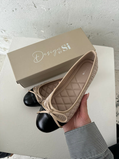 Cetinje ballet flats med bow - Beige