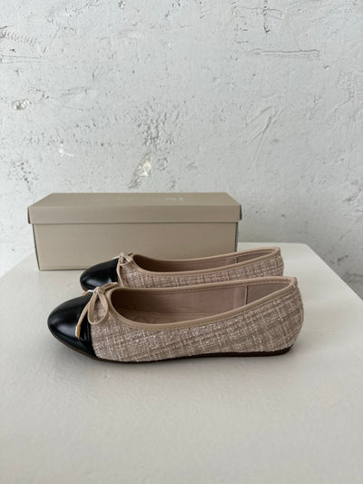 Cetinje ballet flats med bow - Beige