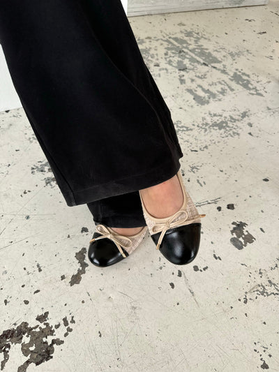 Cetinje ballet flats med bow - Beige
