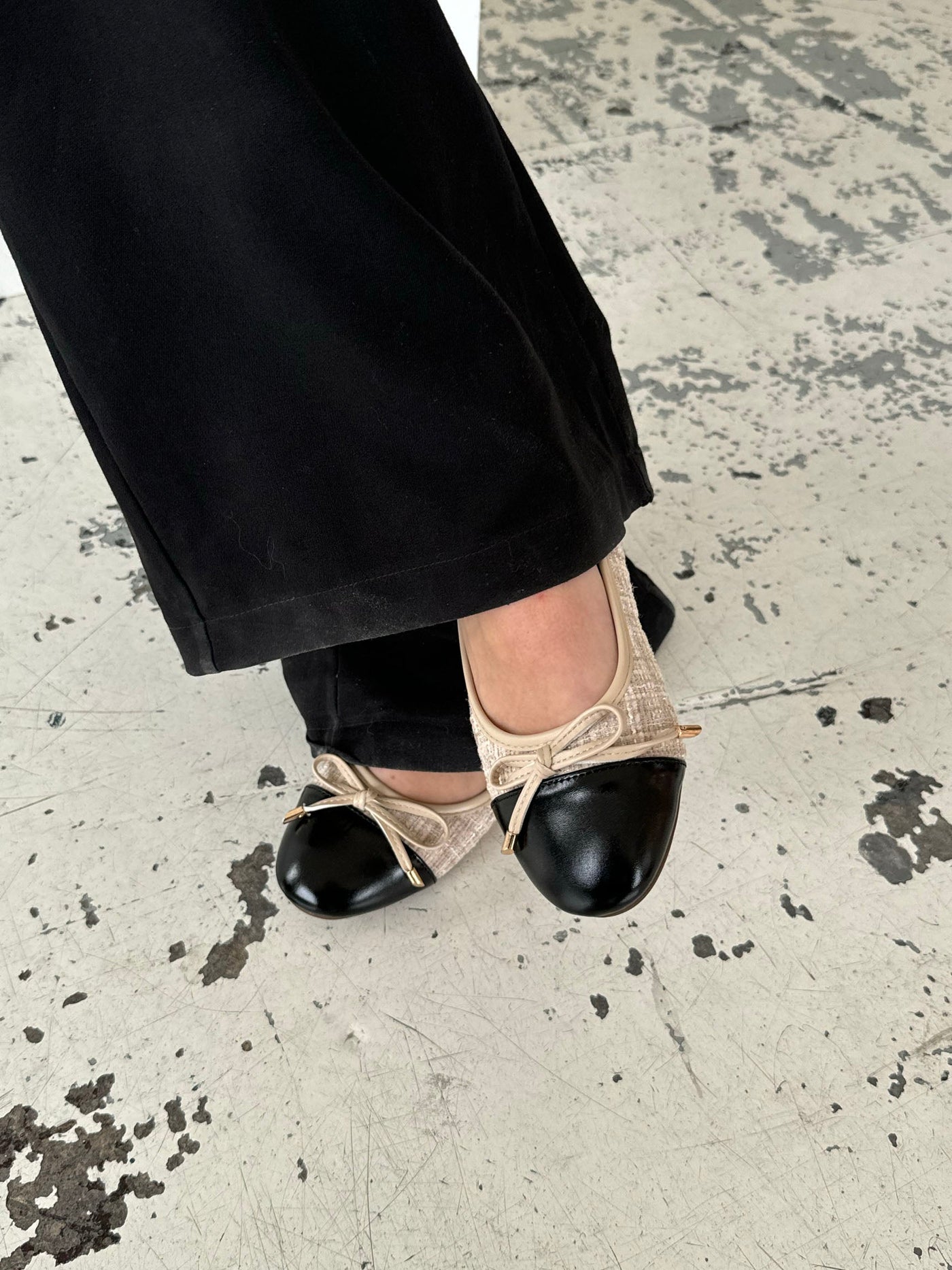 Cetinje ballet flats med bow - Beige