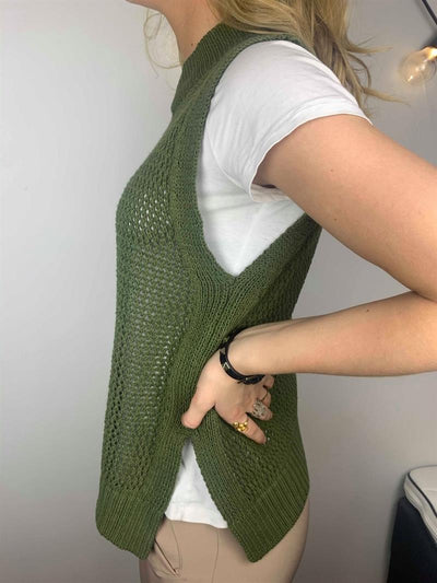 Fiona knit vest khaki grön