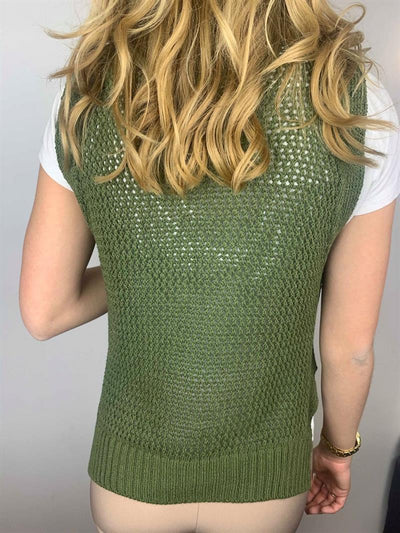 Fiona knit vest khaki grön