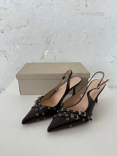 Kandy slingback heels - Brun