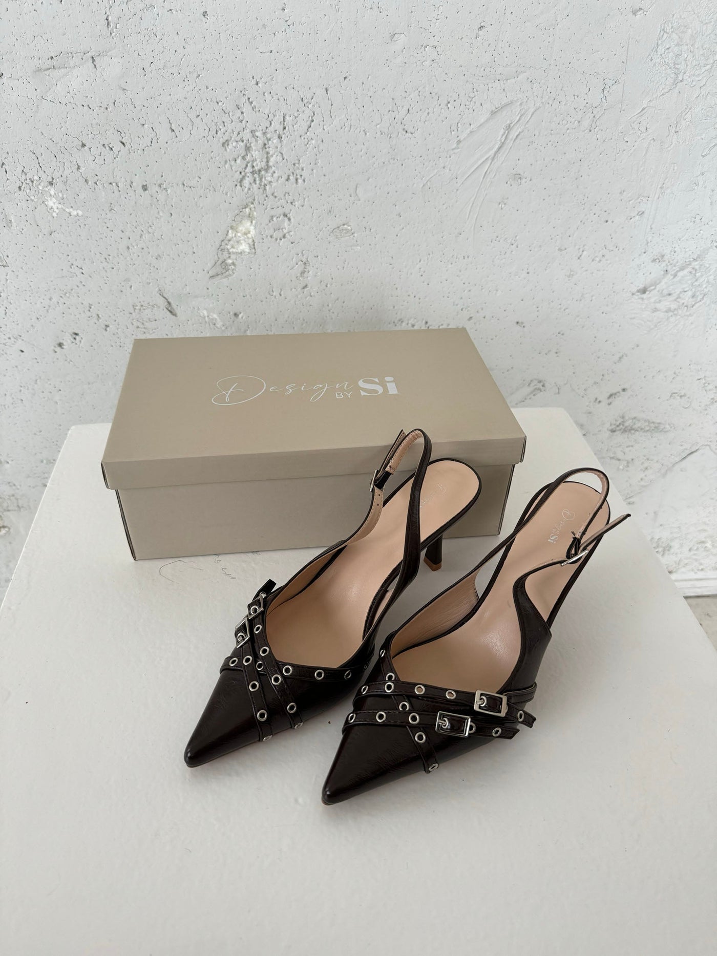 Kandy slingback heels - Brun