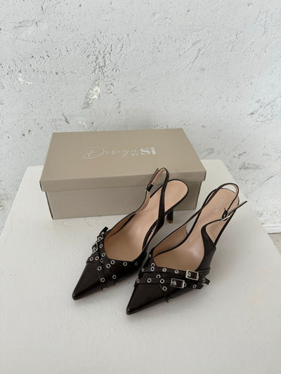 Kandy slingback heels - Brun