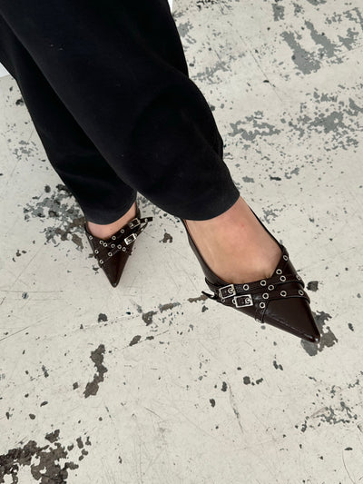 Kandy slingback heels - Brun