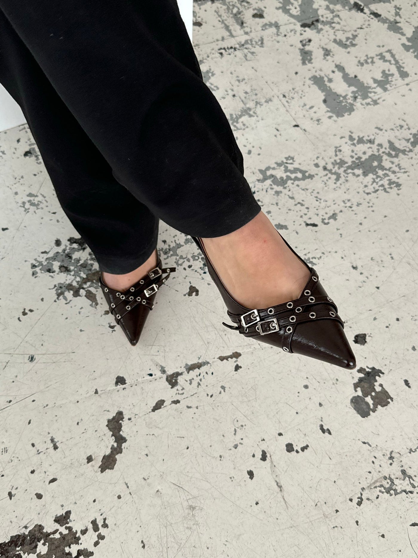 Kandy slingback heels - Brun