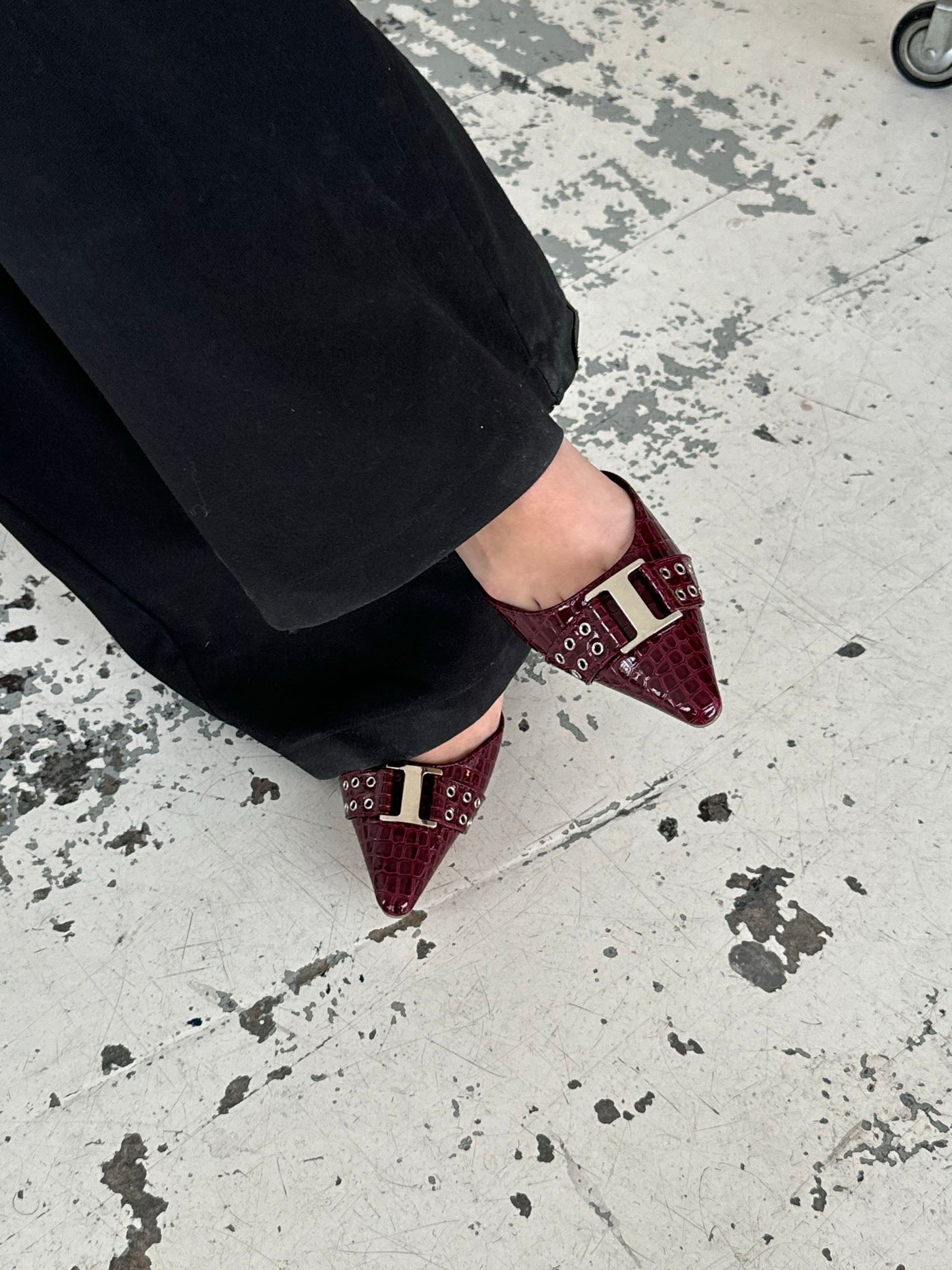 Nida slingback heels med buckle - Burgundy