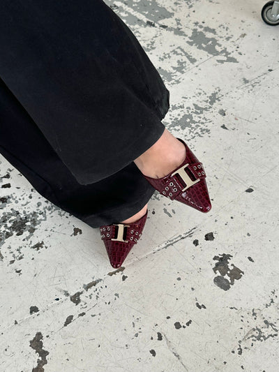 Nida slingback heels med buckle - Burgundy