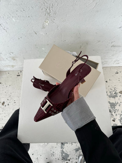 Nida slingback heels med buckle - Burgundy