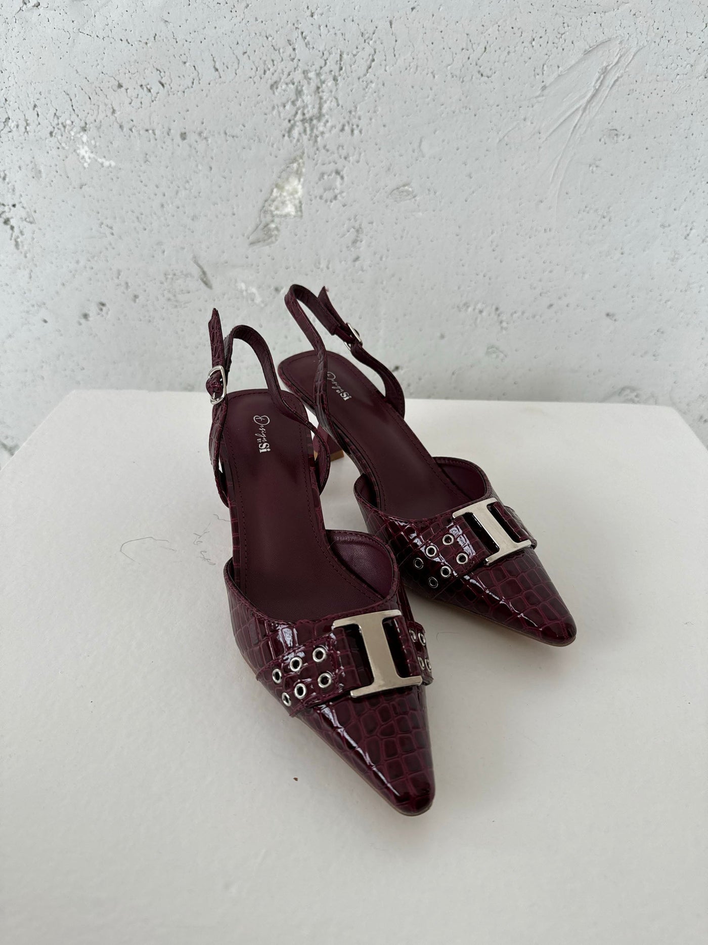 Nida slingback heels med buckle - Burgundy