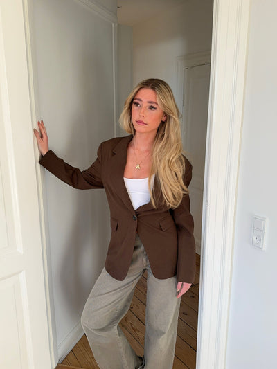 Myna fitted blazer - Brun
