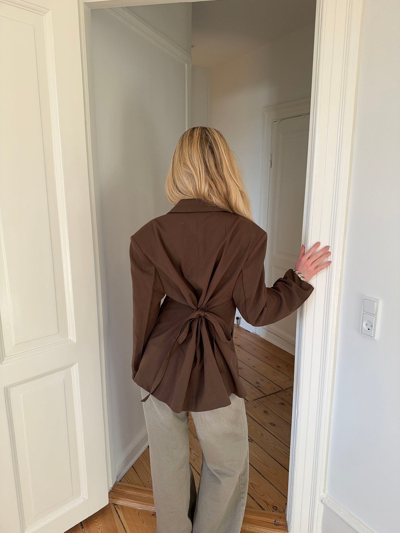 Myna fitted blazer - Brun