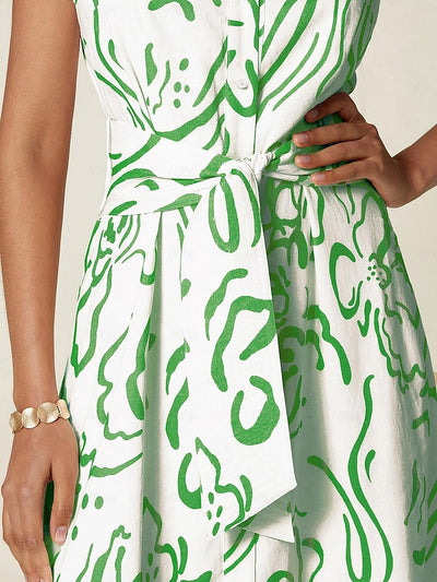 Curve Pocket Sleeveless Shirt Maxi Dress