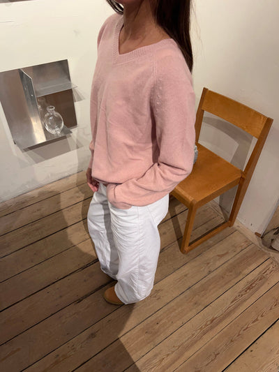 Aiko v-neck tröja - Light Rosa