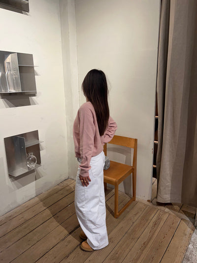 Aiko v-neck tröja - Light Rosa