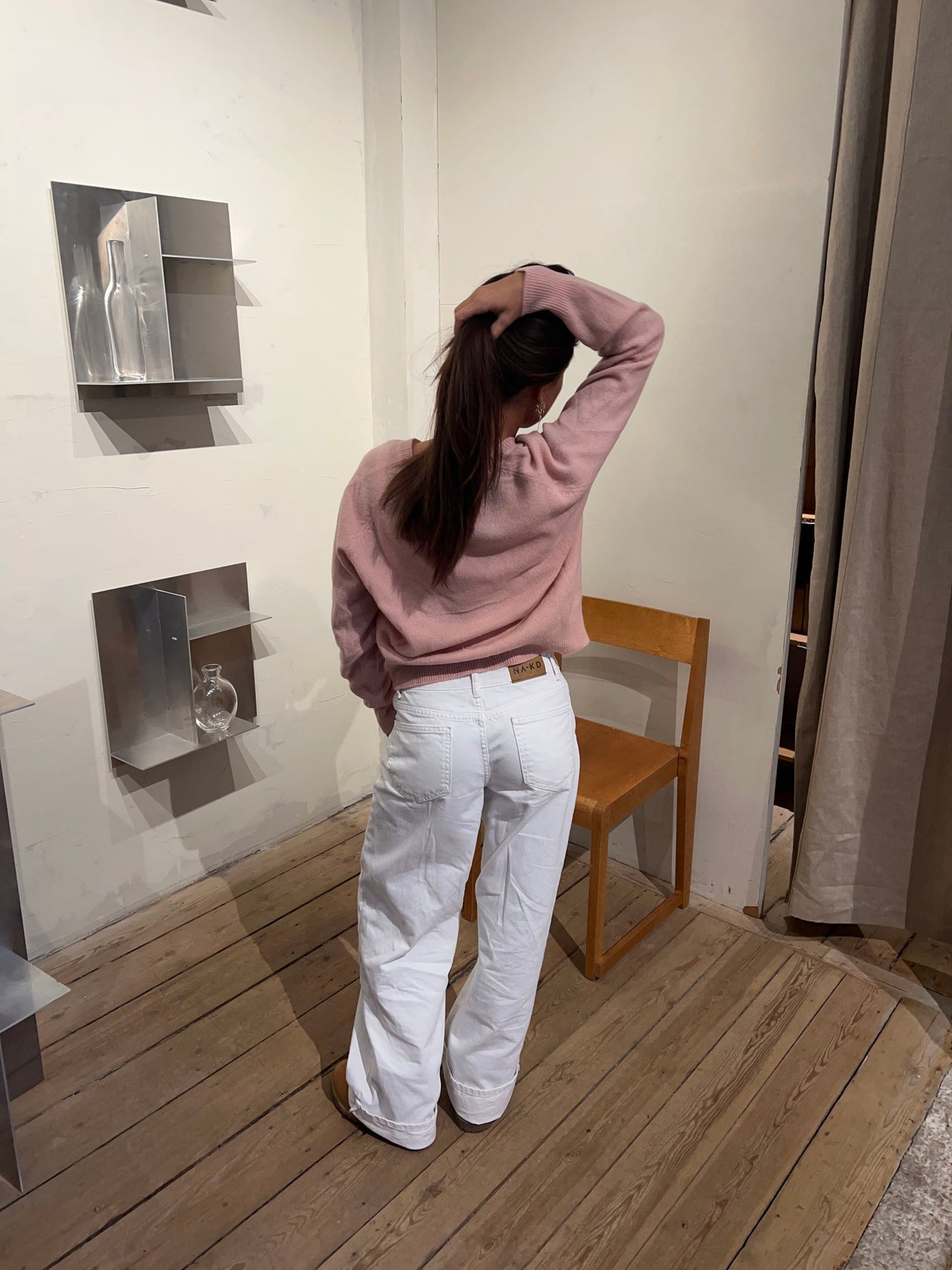 Aiko v-neck tröja - Light Rosa